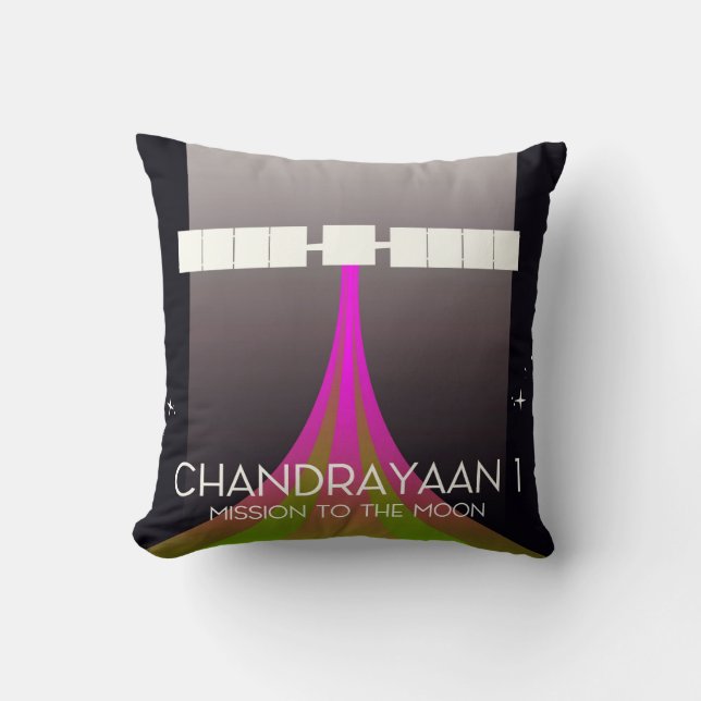 Almofada Missão espacial Chandrayaan-1 à Lua (Frente)
