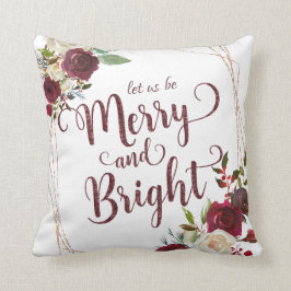 Almofada Mistletoy Manor Floral Sejamos Felizes e Brilhante