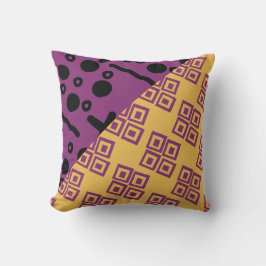 Almofada Mistura de Padrão Roxo Laranja Étnico Africano