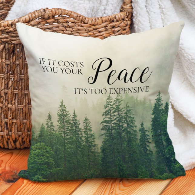 Almofada Misty Foggy Mountain Forest Peace (Mountains, forest, fog, peace pillow)