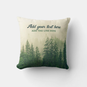 Almofada Misty Pine Forest Trees - Proteção Personalizada