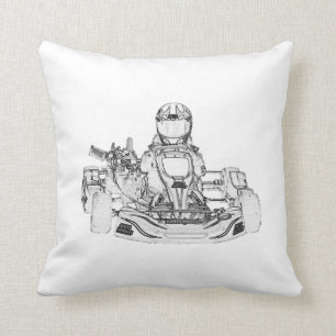 Almofada Miúdo Kart/travesseiro Checkered da bandeira