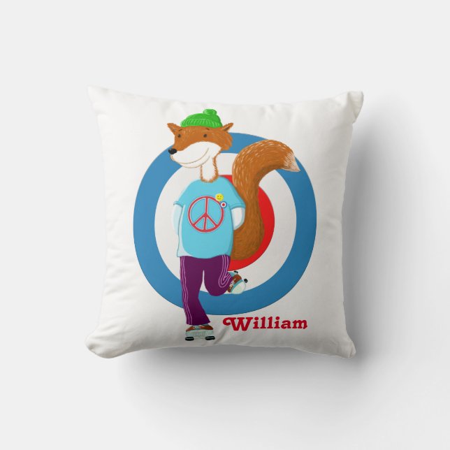 Almofada Miúdos personalizados do Fox do hipster (Frente)