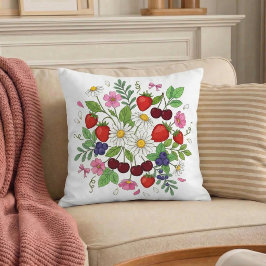 Almofada Mixed Berry Floral Throw Pillow