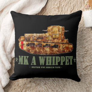 Almofada MK Um Whippet World War Um Tanque Médio Britânico 