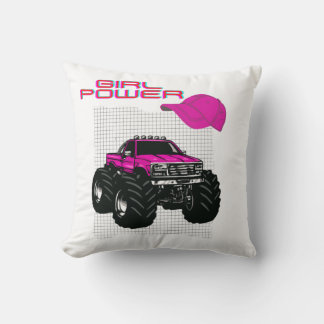 Almofada Moça Pink Monster Truck Square