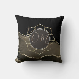 Almofada Mocha Agate Glittery OM Lotus Petals