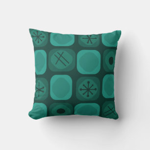 Almofada Mod Art Soft Cubes Teal dos anos 50