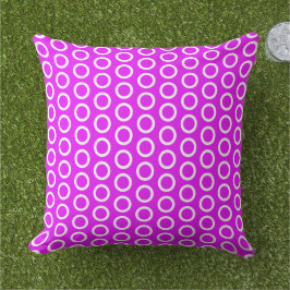 Almofada Mod Padrão Geo Azulejado Rosa Tropical Branco Bril