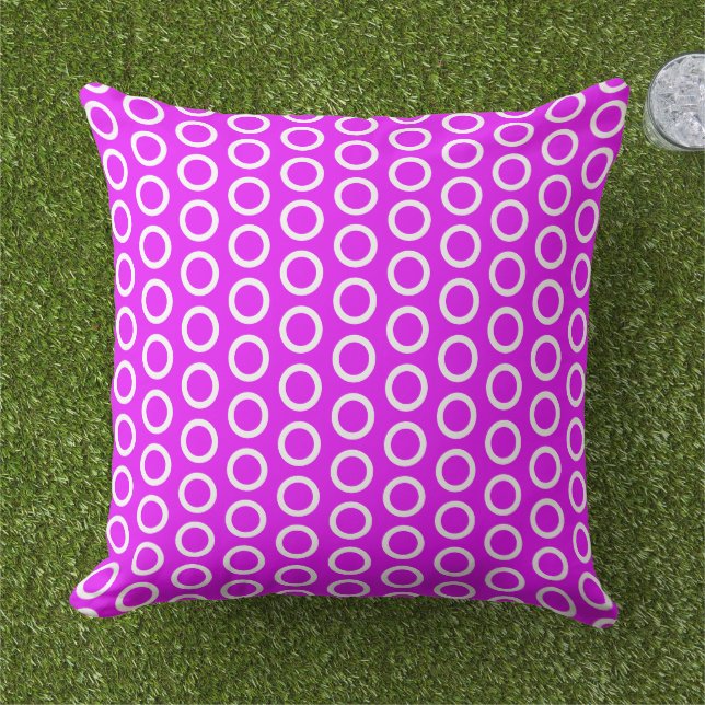 Almofada Mod Padrão Geo Azulejado Rosa Tropical Branco Bril (Grama)