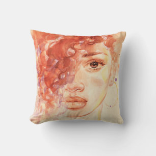 Almofada Moda Afro-Americana, ilustração com aquarela.