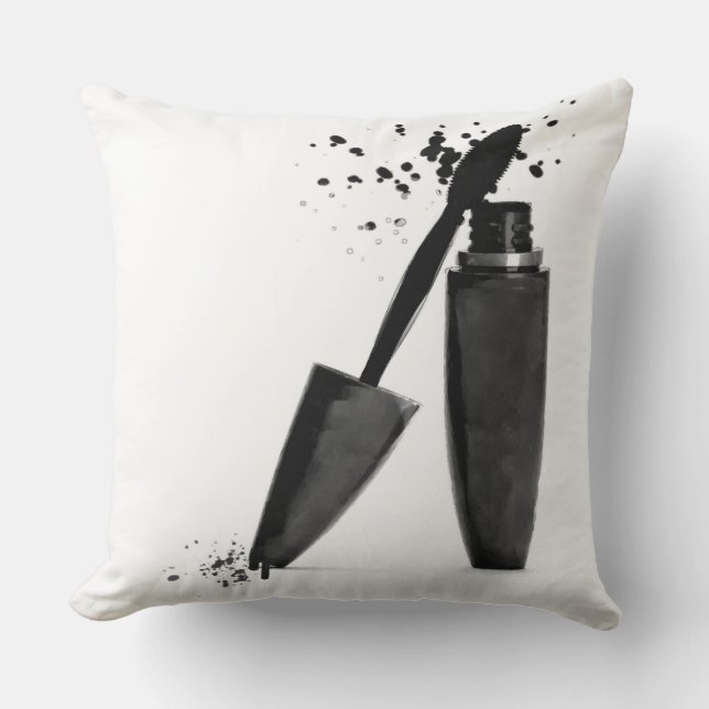 Almofada Moda de beleza da maquiagem de rímel preto e branc (Frente)