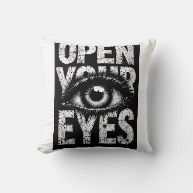 Almofada Moda de Rua Grunge Olho Abra Seus Olhos  (Frente)