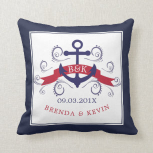 Almofada Modelo de Casamento com Âncora Náutica
