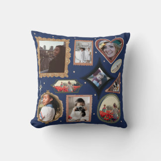 Almofada Modelo de Colagem de 12 Fotos Personalizadas Retro