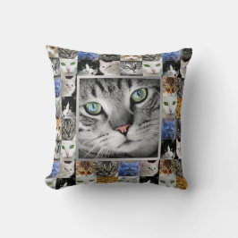 Almofada Modelo de Foto de Colagem Cat Faces