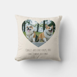 Almofada Modelo de Foto de Coração de Corgi Bege Quente Pre