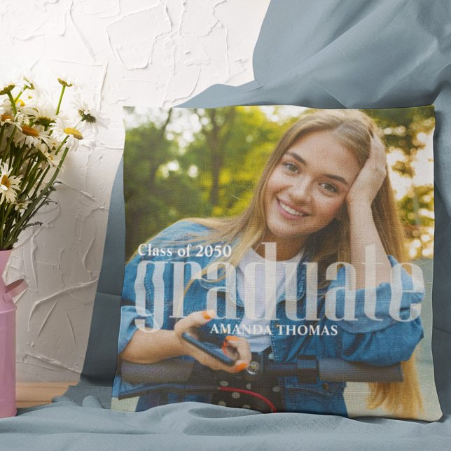 Almofada Modelo de Foto de Formatura Personalizado Simples (Criador carregado)