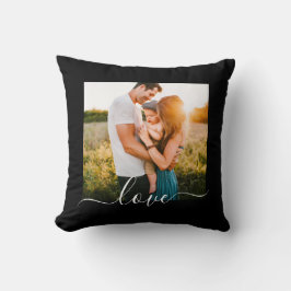 Almofada Modelo de Foto de Texto de Amor Preto