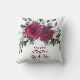 Almofada Modelo de foto para o primeiro Natal com Rosas Ver