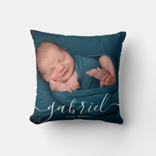 Almofada Modelo de nome de bebê com foto personalizada Lemb