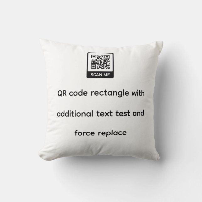 Almofada modelo de qr code retangular com texto forçar subs (Frente)