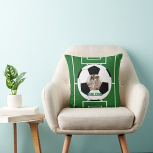 Almofada Modelo Personalizado de Bola de Futebol e Foto de
