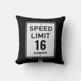 Almofada Modern 16th Birthday Speed Sign