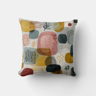 Almofada Modern Abstract Geometric Throw Pillow – Earthy Pa