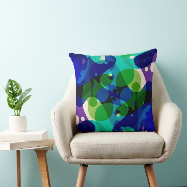 Almofada Modern abstract pattern blue (Cadeira)