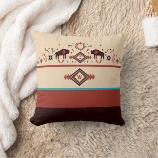 Almofada Modern American Native Influenced Pattern Monogram