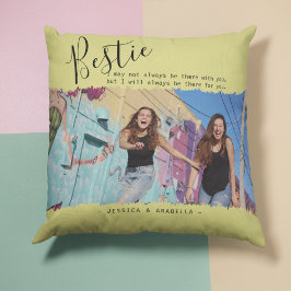 Almofada Modern Bestie Quote Photo Personalized BFF