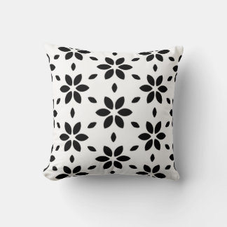 Almofada Modern Black and White Abstract Floral