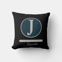 Almofada Modern Black Light greay Monogram Elegant