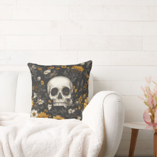 Almofada "Modern Blossom" Skull-Stil Dekokissen