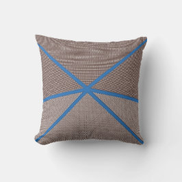 Almofada Modern Blue and Brown Geometric Outdoor Pillow | 