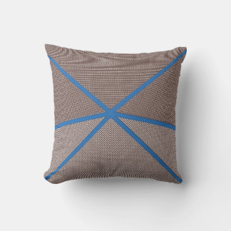 Almofada Modern Blue and Brown Geometric Outdoor Pillow | 