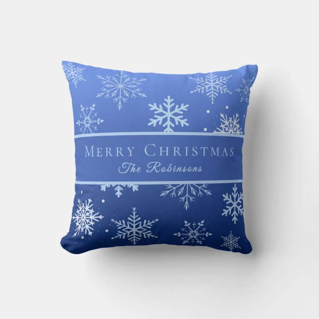 Almofada Modern Blue Snowflakes  (Frente)
