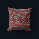 Almofada Modern Boho Lama Padrão Borgonha<br><div class="desc">O padrão moderno de decor em casa com motivos étnicos. Trendy Bohemian Interior impressão. Design de flecha Zig Zag em burgundy e turquesa.</div>