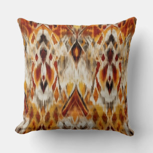 Almofada Modern Boho Neutraliza Tribal Castanho Laranja Ika