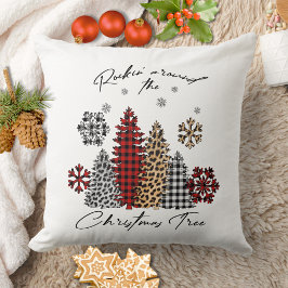 Almofada Modern Boho Snowflakes Tartan - Festa de Natal