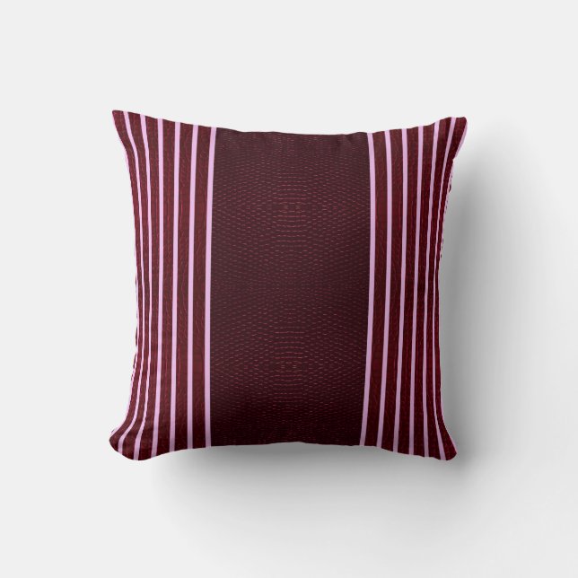 Almofada Modern Burgundy Reptile Skin & Stripe  (Frente)