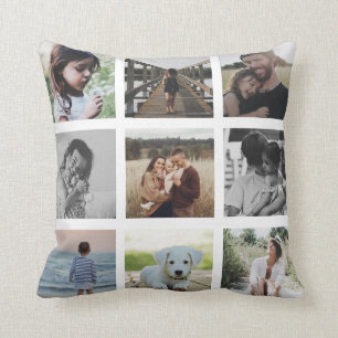 Almofada Modern Chic Family Photo Collage Keepsakendy