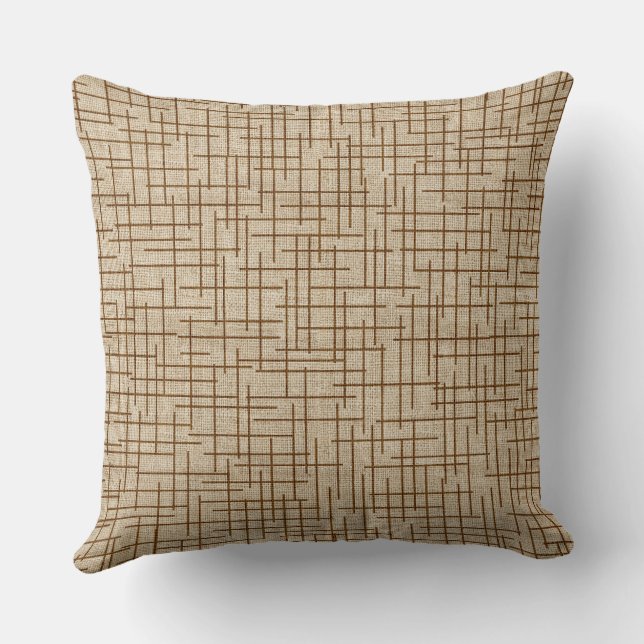 Almofada Modern Crosshatch burlap texture pattern (Verso)