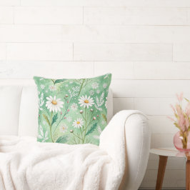 Almofada Modern Daisy Flowers Winter pattern