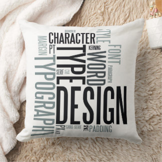 Almofada Modern Decorative Typography Throw Pillow