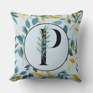 Almofada Modern Deixa Marinho Dourado - Letra "P"