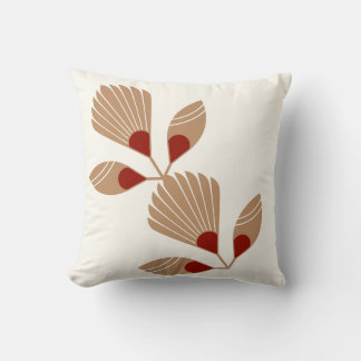 Almofada Modern Earth Tone Botanical Throw Pillow - Minimal