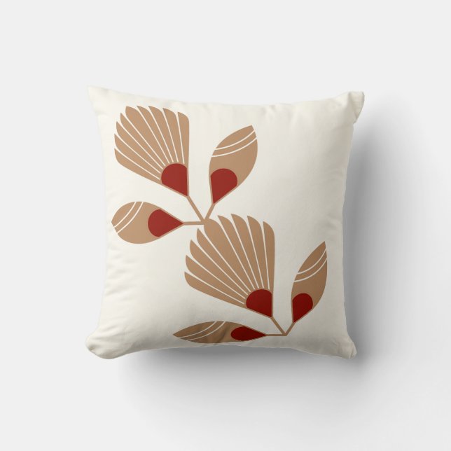 Almofada Modern Earth Tone Botanical Throw Pillow - Minimal (Frente)