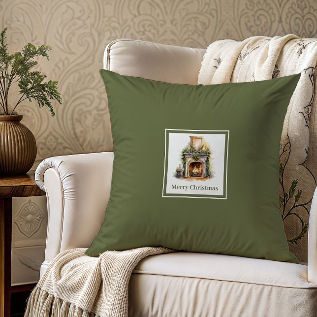 Almofada Modern earthy script family name Christmas gift   (Modern earthy script family name Christmas gift pillow

)